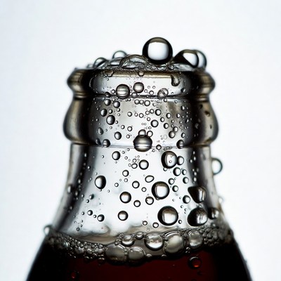 Bottle cap with bubbles rising up
