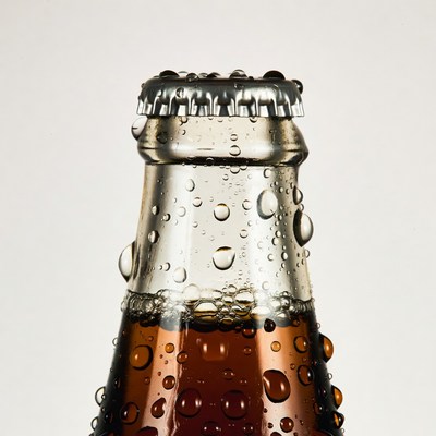 Bottle showing condensation with bubbles