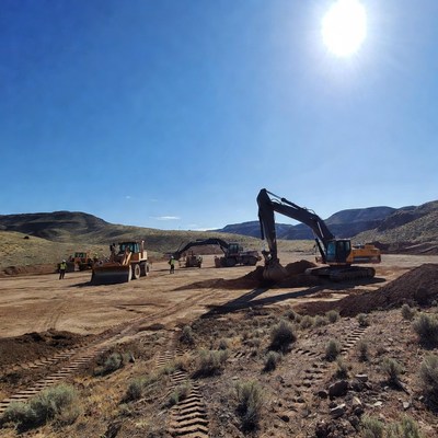 Heavy machinery working in dry area