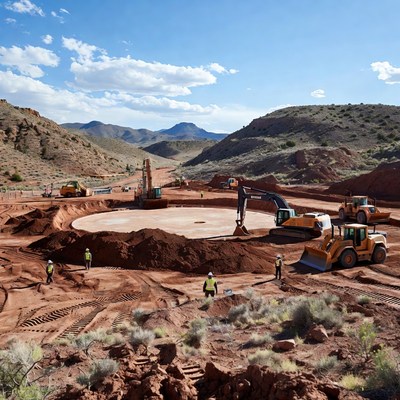 Construction site in desert area