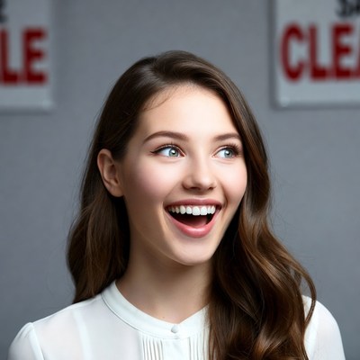 Happy woman smiling indoors