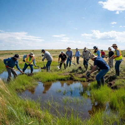 Group works on wetland restoration project