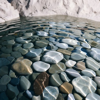 Clear water over smooth stones