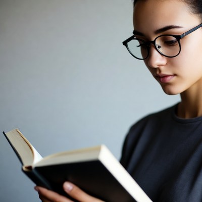 Reading a book indoors on a quiet day