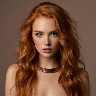 Redhead with natural waves