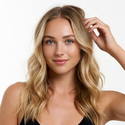 Woman with wavy hair and a smile