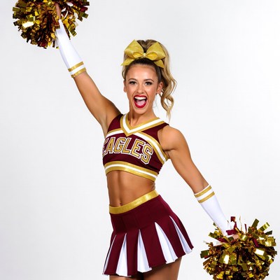 Cheerleader performing at an event