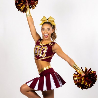 Cheerleader performing a dance pose