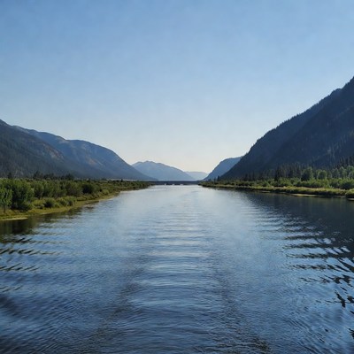 River flowing through mountain landscape