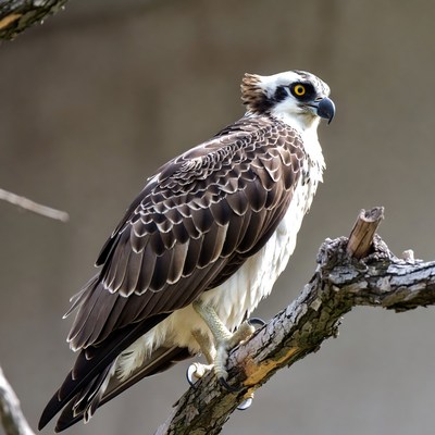 Osprey perched on a tree branch
