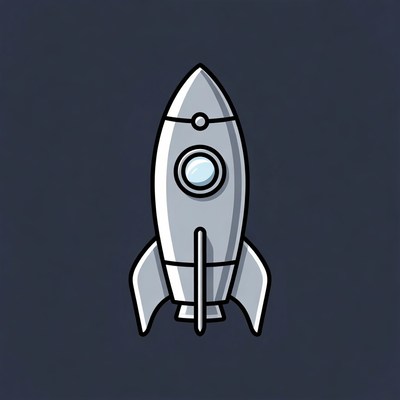 Rocket design on dark background