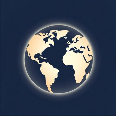 Map of the world illuminated at night