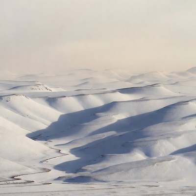 Snowy landscape under soft light