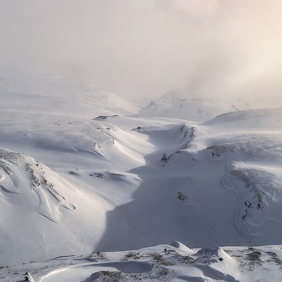 Snowy landscape in a remote area