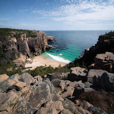 Coastal view from rocky cliffs