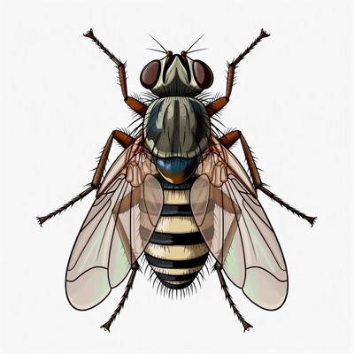 Detailed view of a fly