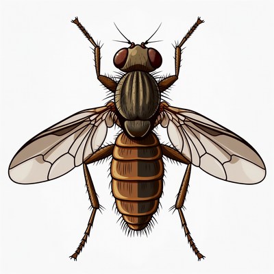 Detailed drawing of a fly