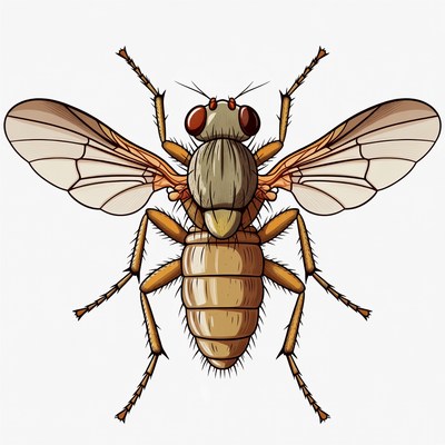 Detailed view of a fruit fly