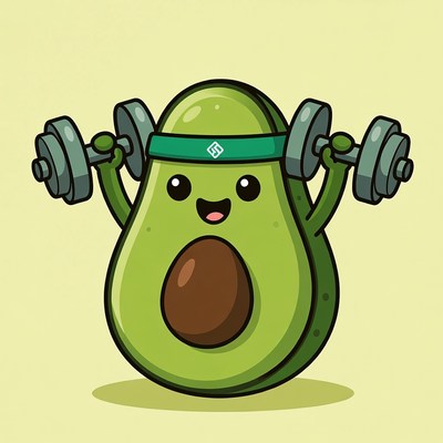 Avocado lifting weights for fun
