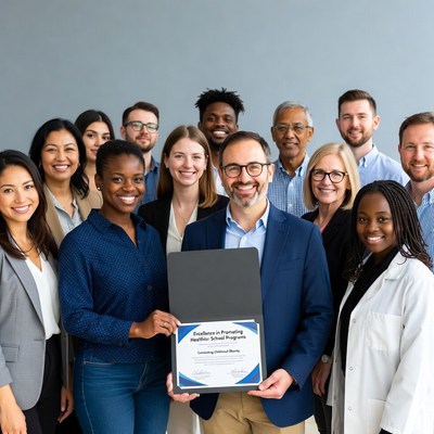 Group celebration at health program event