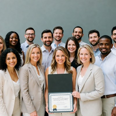 Group of professionals celebrating success