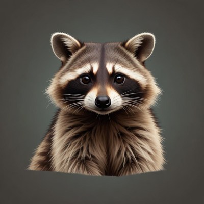 Cute raccoon with big eyes
