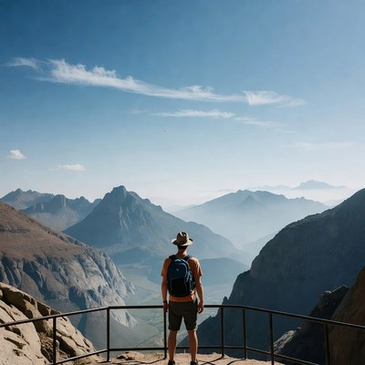 Viewpoint on a mountain trail