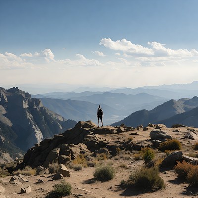 Hiking on a mountain view