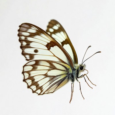 Butterfly with brown and white wings