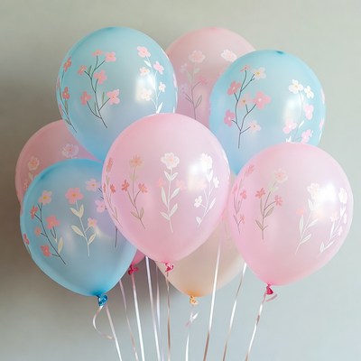 Colorful balloons with flower designs