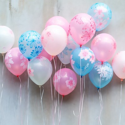 Colorful balloons in celebration scene