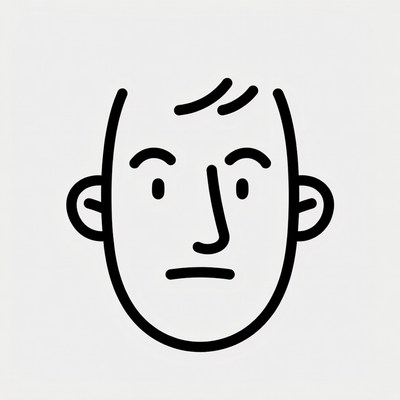 Simple line drawing of a face