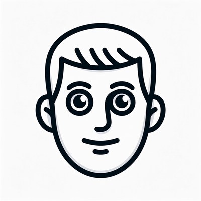 Simple line drawing of a face with eyes