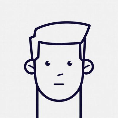 Simple drawing of a young man