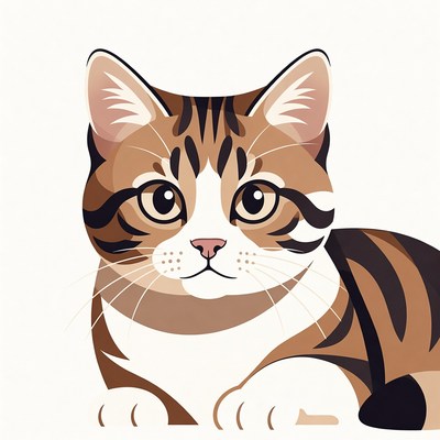 Cat with striped fur and big eyes