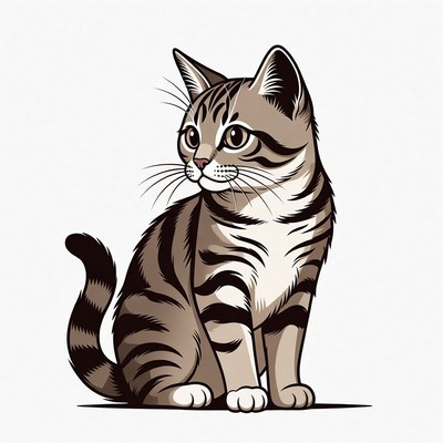 Cat sitting and looking around