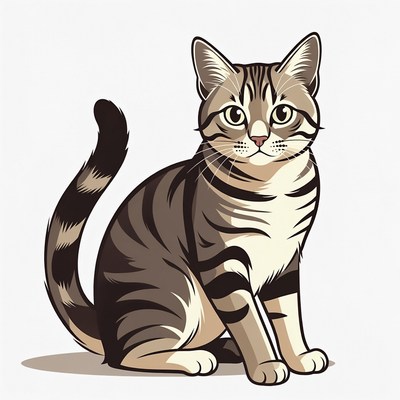 Cat sitting on a plain background