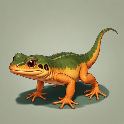 Colorful lizard on a plain background