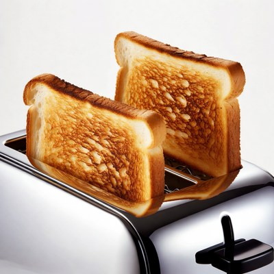 Toasting bread in a kitchen appliance