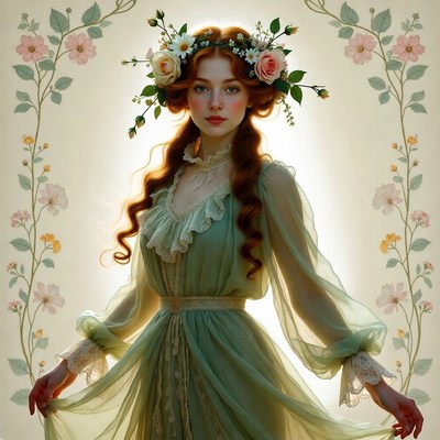 Woman with flowers in hair