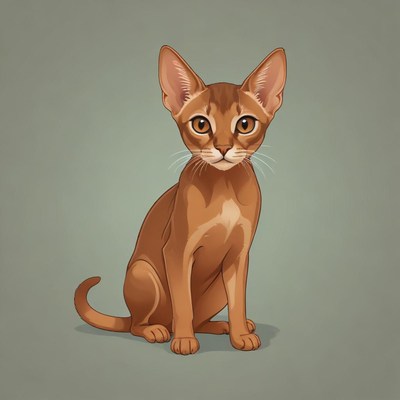 Cute orange cat sitting still
