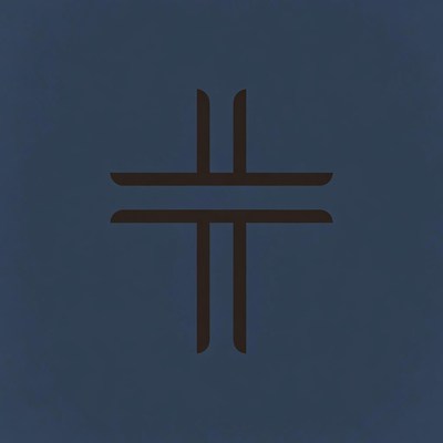 Simple black symbol on blue