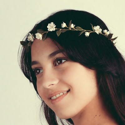 Young woman with flower crown
