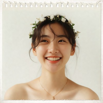 Smiling girl with flower crown