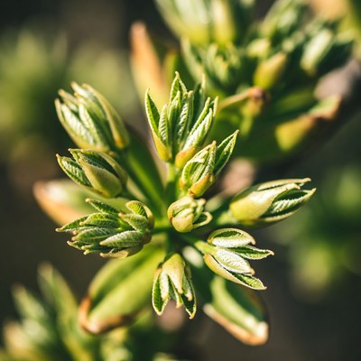 New plant shoots in springtime growth