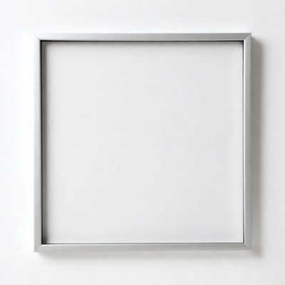 Blank frame on white wall for art display