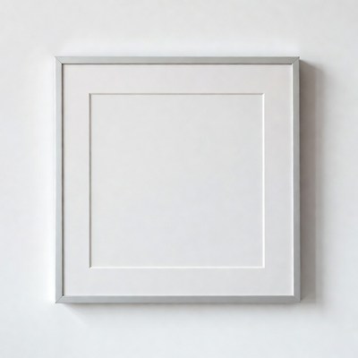 White frame on empty wall