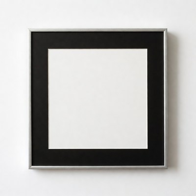 Empty square frame on a wall