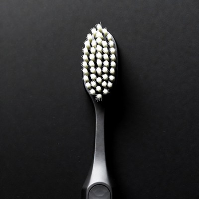 Black toothbrush on dark background