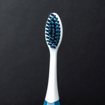 Close-up of a toothbrush head